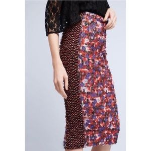 Byron Lars Beauty Mark 3D appliqué poppy pencil skirt